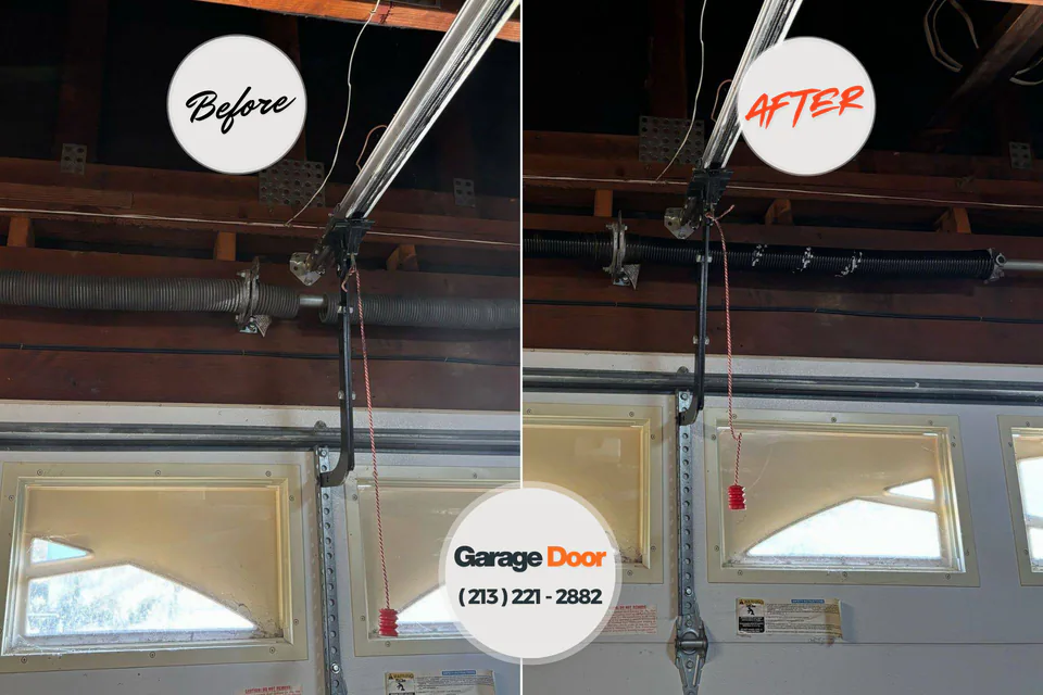 Before and after: garage door repair Bayonne, NJ